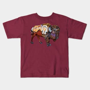 Carousel Animal Bison Buffalo Photo Kids T-Shirt